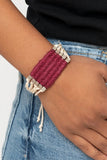 Beachology - Brown - Red Twine-Like cording Urban Pull Tie Bracelet