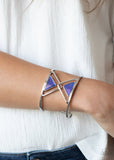 Pyramid Palace - Red - Blue Acrylic Triangles Cuff Bracelet