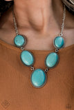 River Valley Radiance - Blue/turquoise - White Oversized Stones Short Necklace Fashion Fix Necklace Dec. 2020