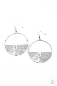 Reimagined Refinement - Silver Crescent Bottom of Hoop Fishhook Earrings