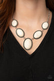 River Valley Radiance - Blue/turquoise - White Oversized Stones Short Necklace Fashion Fix Necklace Dec. 2020