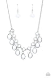 Lady of the Powerhouse - White Oval Beads Short Necklace