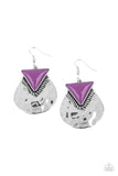 Road Trip Treasure - Purple Triangular Bead Fishhook Earrings