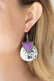 Road Trip Treasure - Purple Triangular Bead Fishhook Earrings