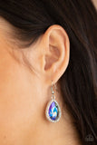 Dripping With Drama - Blue - Multi Teardrop Gem Fishhook Earrings