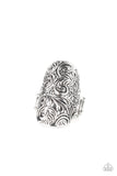 Paisley Paradise - Silver Paisley Pattern Wide Band Ring