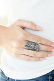 Paisley Paradise - Silver Paisley Pattern Wide Band Ring