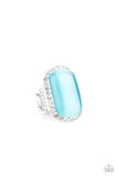 Thank Your LUXE-y Stars - White - Blue Cat's Eye Wide Band Ring - LOF July 2021