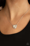 Out of the GLITTERY-ness of Your Heart - Pink - White Heart Short Necklace