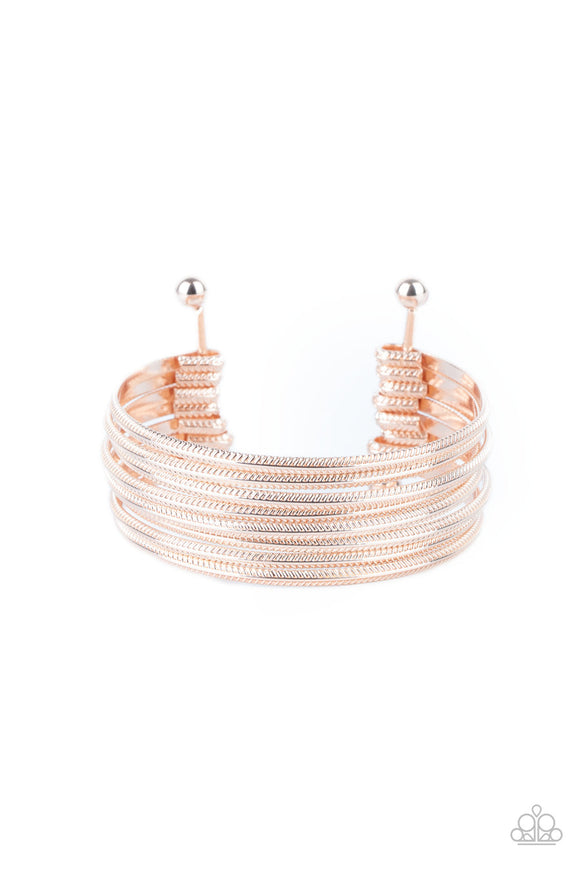 Now Watch Me Stack - Rose Gold Bars Cuff Bracelet