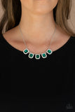 Next Level Luster - Green Emerald Style Rhinestones White Rhinestones Short Necklace