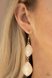 The Oracle Has Spoken - Gold Frames Cloudy Faux Stone Beads Fishhook Earrings