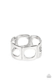 In Oval Your Head - Silver Airy Oval Cut Outs Stretchy Bracelet