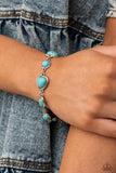 Eco-Friendly Fashionista - Blue/Turquoise Stones Clasp Bracelet - Fashion Fix Bracelet