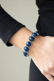 Pop, Drop, and Roll - Blue Bubbly Beads Stretchy Bracelet