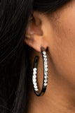 Borderline Brilliance - Gold - Black/Gunmetal Hoop Earrings