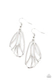 Turn Into A Butterfly - Gold - Silver Bars Fan Out to Wings Fishhook Earrings