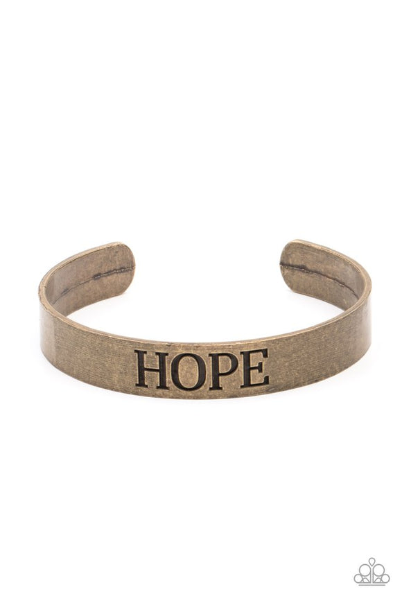 Hope Makes the World Go Around - Brass Frame Stamped 