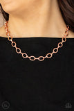 Craveable Couture - Copper Ovals Interlock Fittings Choker Necklace