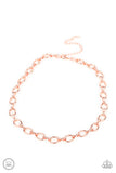 Craveable Couture - Copper Ovals Interlock Fittings Choker Necklace