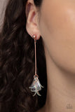 Keep Them In Suspense - Multi - Copper Iridescent Acrylic Petals Post Earrings