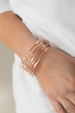 Nerves Of Steel - Silver - Rose Gold Wires Crisscross Cuff Bracelet