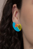 It's Just An Expression - Pink/Orange - Blue/Yellow Post Earrings