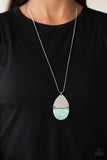 Rainbow Shores - Blue - Yellow Shell-Like Half Moon Long Necklace