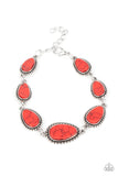 Elemental Exploration - Red - Blue Teardrop Stones Clasp Bracelet