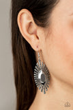 Who is the Fiercest of Them All - Silver Rectangular Frame Hematite Rhinestones Fishhook Earrings