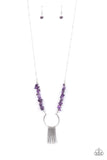 With Your Art and Soul - Blue - Purple Lapis Pebbles Long Necklace