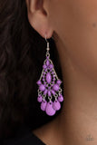 Staycation Home - White - Purple Bubbly Beads Teardrops Drip Drown Fishhook Earrings