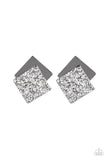 Square With Style - Silver - Gold - Black/Gunmetal Squares Overlap Post Earrings