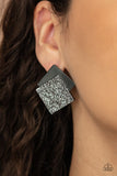 Square With Style - Silver - Gold - Black/Gunmetal Squares Overlap Post Earrings