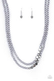 Poshly Petite - White - Silver Iridescent Pearl Short Necklace