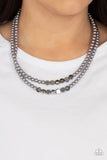 Poshly Petite - White - Silver Iridescent Pearl Short Necklace