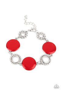 Garden Regalia - Red Shiny Discs Clasp Bracelet