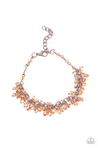 Twinkly Twilight - Copper - Silver Iridescent Beads Clasp Bracelet