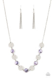 Refined Reflections - Purple Gems Silver Discs Short Necklace