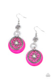 Royal Marina - Brown - Pink Shell-Like Disc Silver Rings Orante Pedals Fishhook Earrings