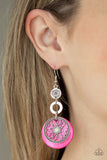 Royal Marina - Brown - Pink Shell-Like Disc Silver Rings Orante Pedals Fishhook Earrings