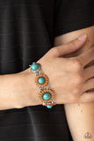 Bodaciously Badlands - Orange Petals Turquoise Stones Clasp Bracelet