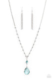 Titanic Splendor - Yellow - Blue Teardrop Gem Long Necklace