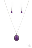 Tranquil Talisman - Purple Oval Stone Short Necklace