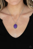 Tranquil Talisman - Purple Oval Stone Short Necklace