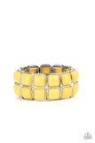 Double The DIVA-ttitude - Orange - Yellow Cube Beaded Stretchy Bracelet. 2021 EMP Bracelet