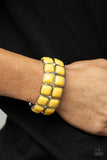 Double The DIVA-ttitude - Orange - Yellow Cube Beaded Stretchy Bracelet. 2021 EMP Bracelet