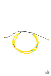 Basecamp Boyfriend - Yellow Dainty Seed Beads Urban Pull Tie Seed Bead Bracelet