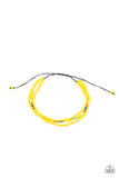 Basecamp Boyfriend - Yellow Dainty Seed Beads Urban Pull Tie Seed Bead Bracelet