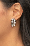 Flawless Fronds - Blue - White Rhinestones Post Earrings